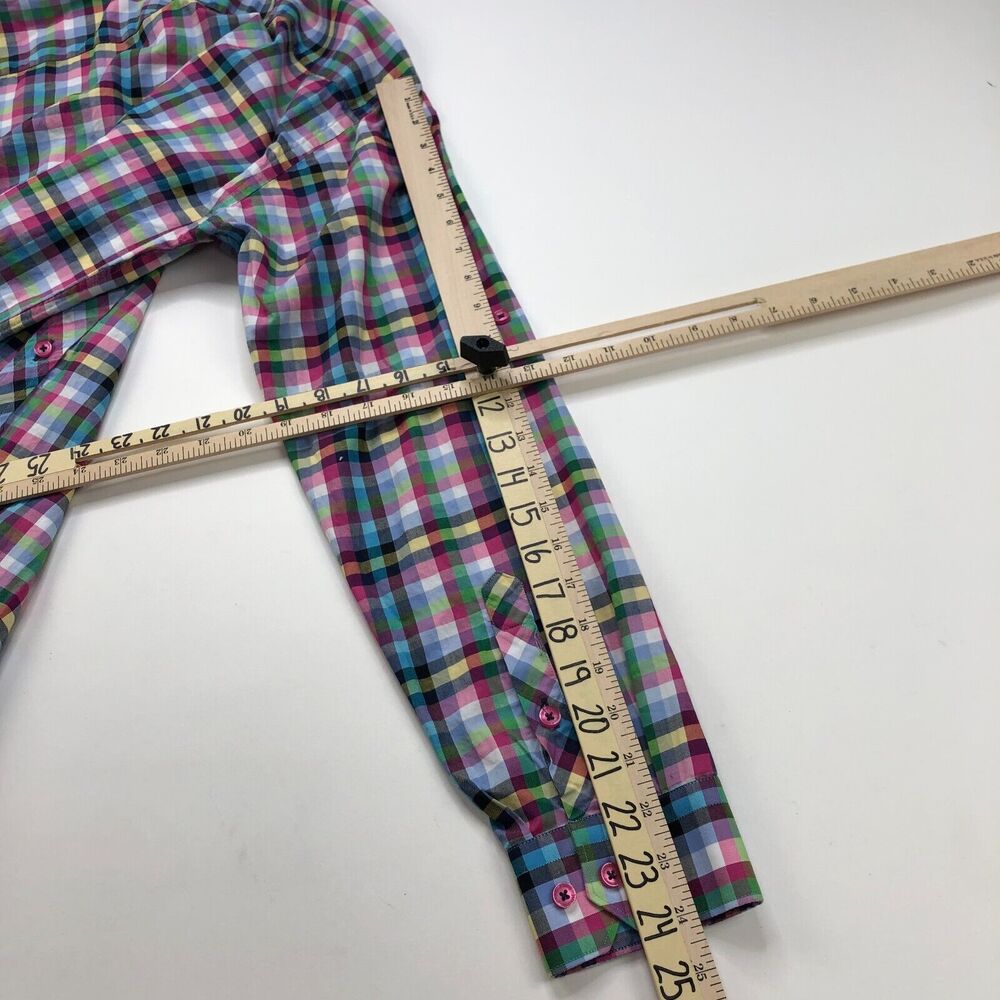 Jared Lang Medium Colorful Button Long Sleeve Cot… - image 7